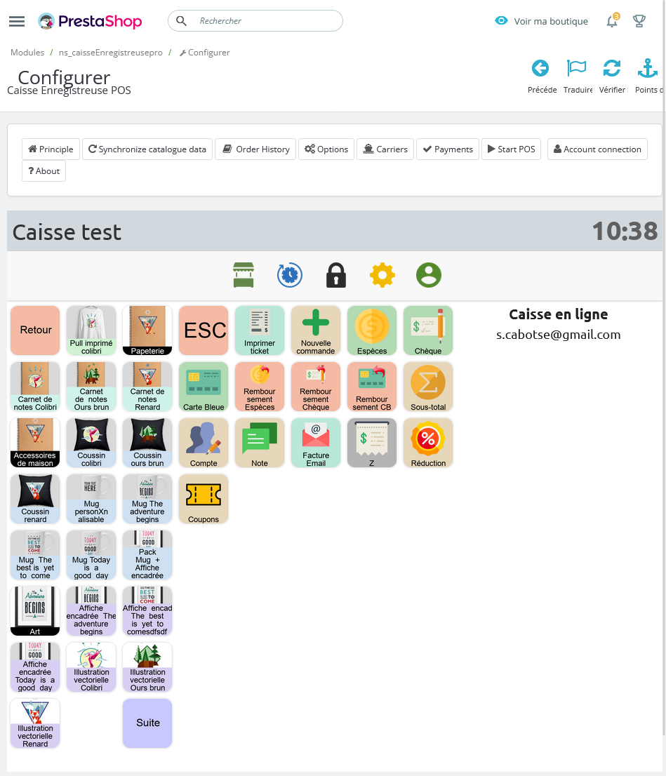 las opciones de configuración